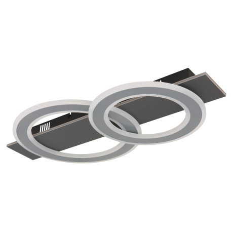 Stropné svietidlo, plast antracit, brúsený sivý kov, akryl biely, DxŠxV: 630x350x70mm, vrátane LED 4 10