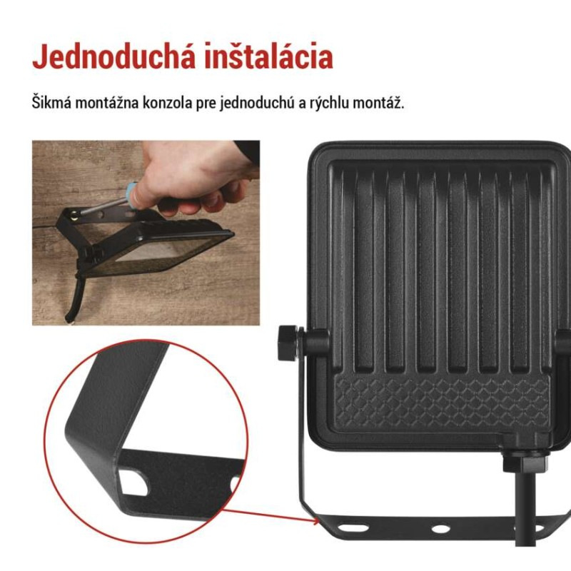 LED reflektor VISIO čierny, 10W neutrálna biela 8