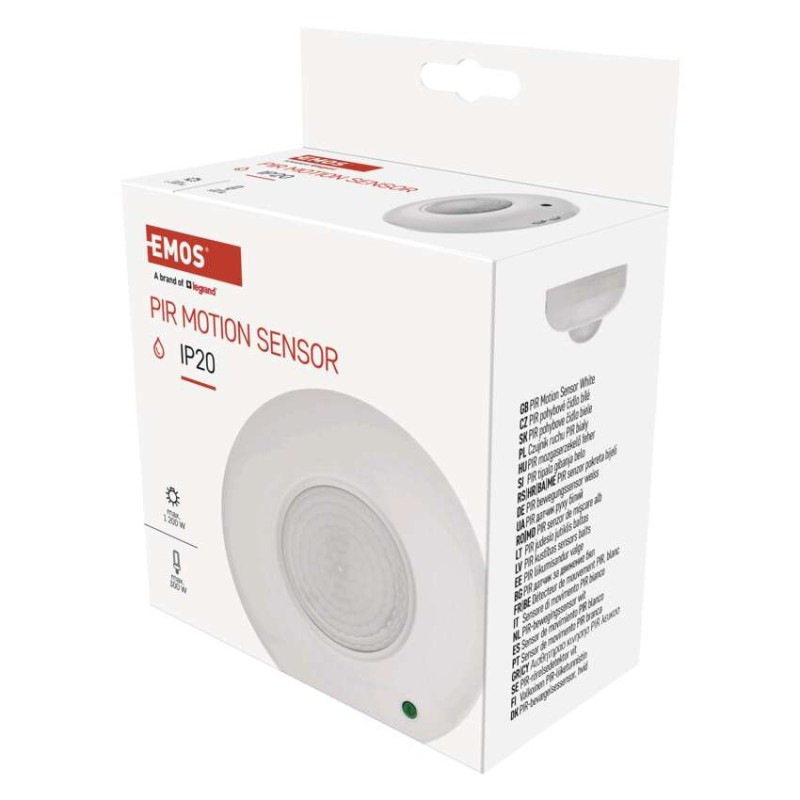 PIR senzor (pohybové čidlo) IP20 1200W, biely 4