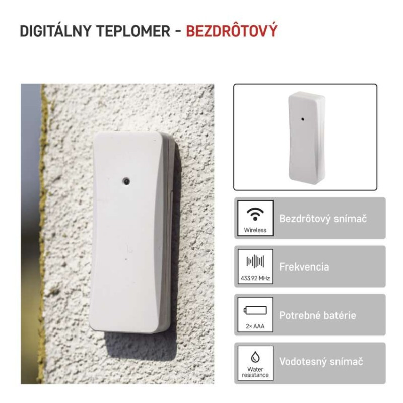 Digitálny bezdrôtový teplomer E0129 1