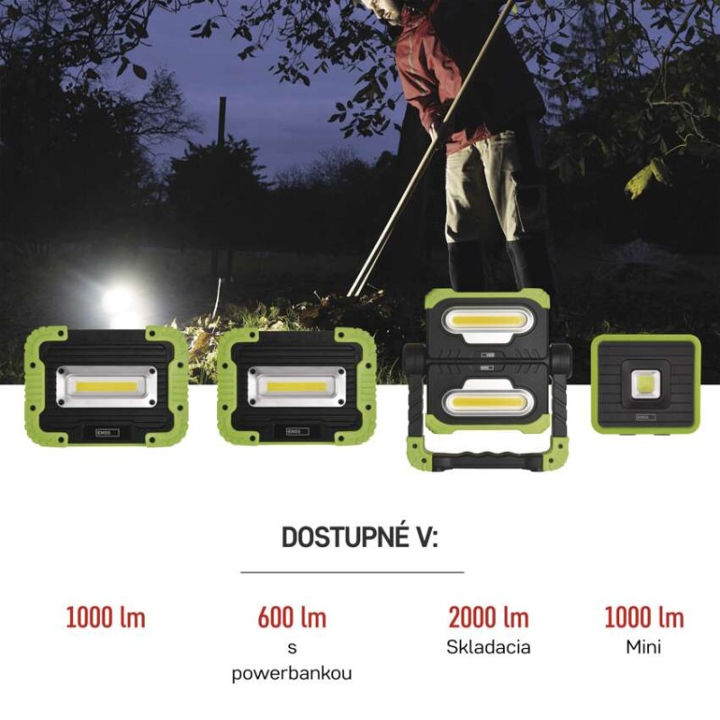 LED nabíjací pracovný reflektor P4539, 1000 lm 2