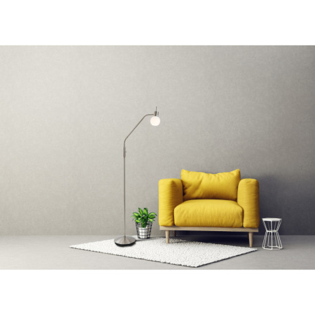 Stojacia lampa, kov matný nikel, sklo, ŠxV: 230x1500mm, vrátane žiarovky 1xE14 LED 5W 230V, výstup 4 2