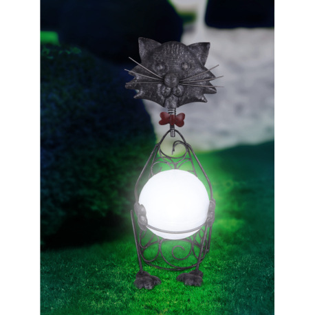 Solárne svietidlo, nerezová oceľ, plast biely, IP44, akumulátor AA 600mAh 1,2V, Ø75, V:560, vrátane 5