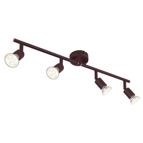 Stropné svietidlo, kov imitácia hrdze, otočné, nastaviteľné ramená, DxV:580x165, vrátane žiaroviek 4