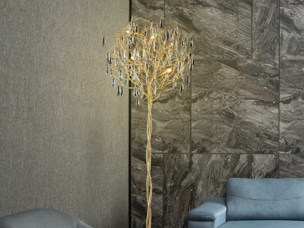 Luxusná krištáľová stojaca lampa 5 x G9 - CA061/F 4
