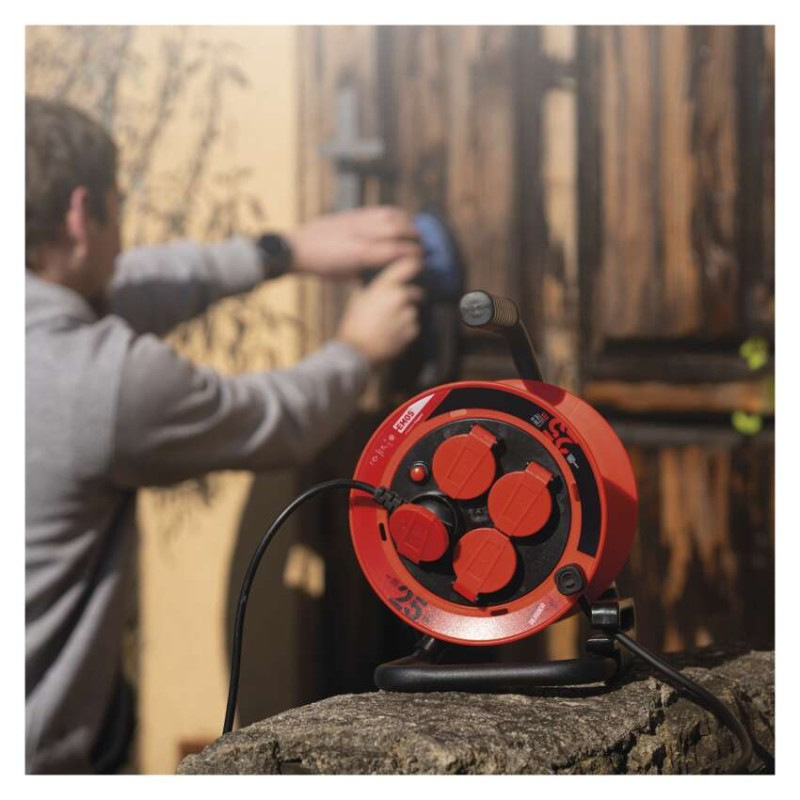 Vonkajší predlžovací kábel na bubne 25 m / 4 zásuvky / guma / 230 V / 1,0 mm2 / IP44 6