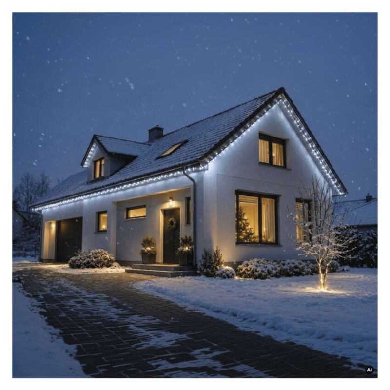 Premium LED spojovacia reťaz čierna, 5 m, vonkajšia aj vnútorná, studená biela 6