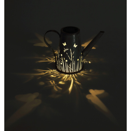 Solárne svietidlo, kov modrý antik, dekoratívne rezy, farba imitácia hrdze, plast čierny, vypínač, a 4