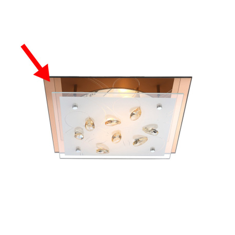 Náhradné sklo pre 40412-2, zrkadlové, 33,5x33,5cm