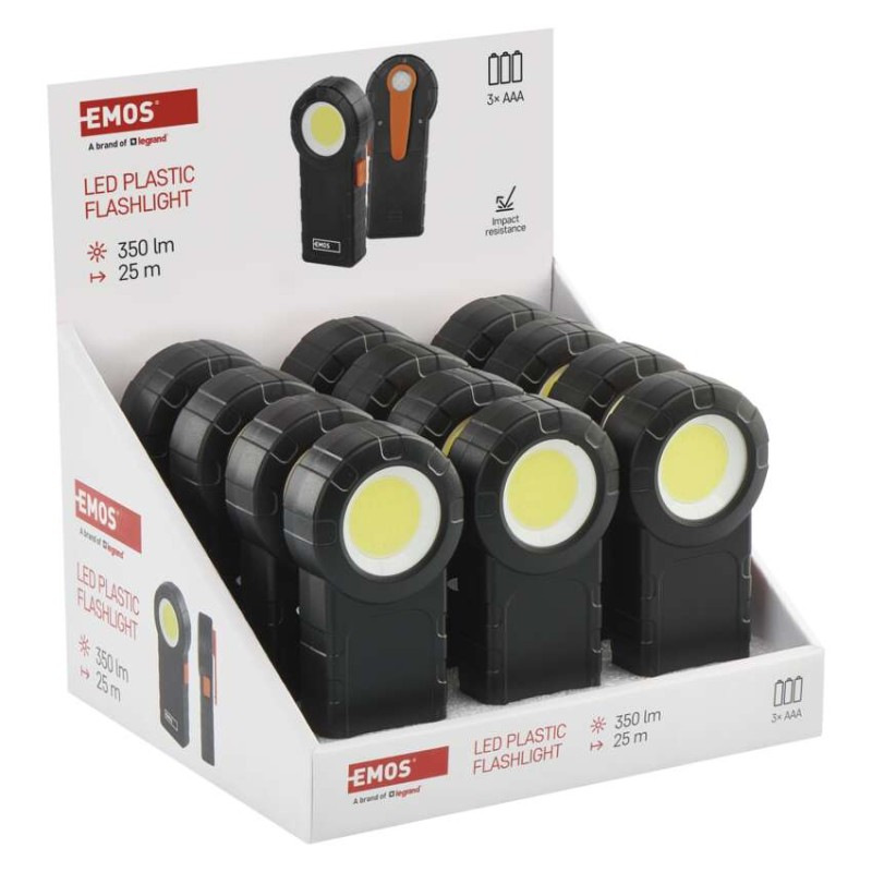 COB LED svietidlo plastové, 3× AAA 1