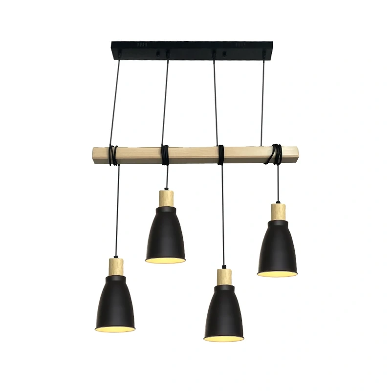 Závesné čierne kovové svietidlo 4 x E27 - ME0013-3 1