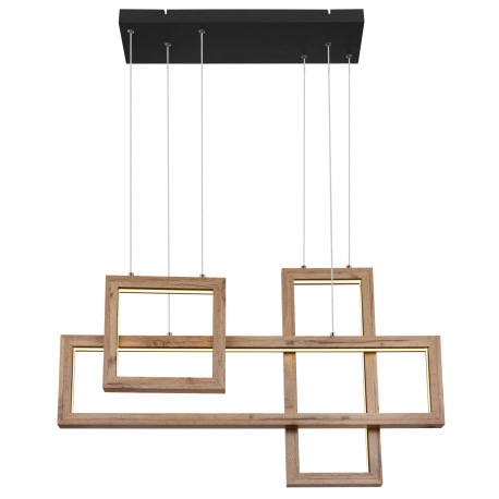 Závesné svietidlo kov čierny matný, MDF imitácia dreva, plast biely, kábel PVC čierny, výškovo nasta 3