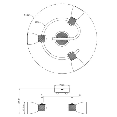 Stropné svietidlo, nikel matný, drevo, sklo biele pruhované, Ø 250, V:155, bez žiaroviek 3xE14, max. 5