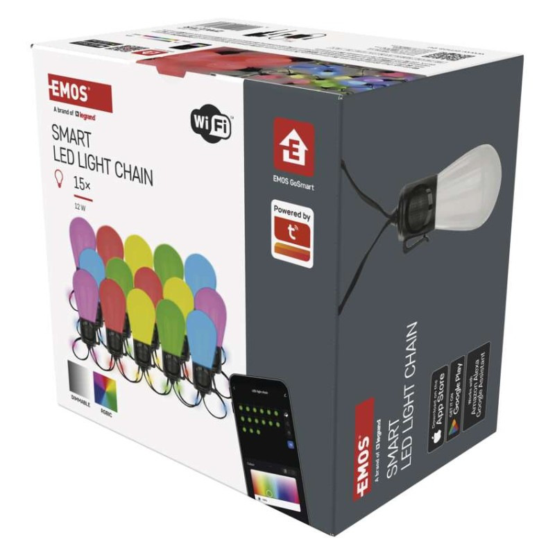GoSmart LED svetelný reťazec – 15× párty žiarovky, 15 m, vonkajšie aj vnútorné, RGBIC WiFi 10
