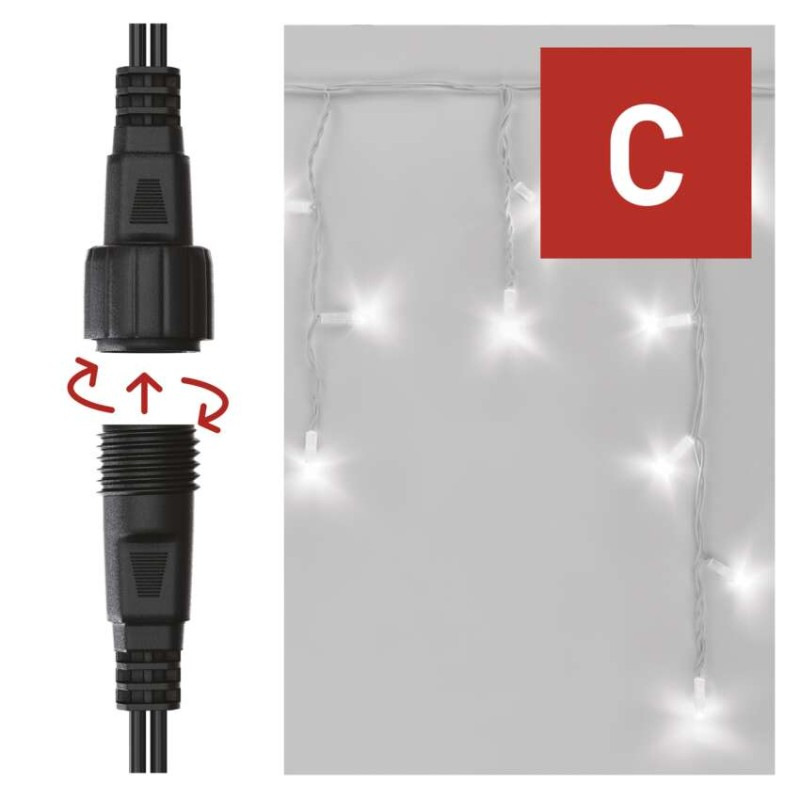 Profi LED spojovacia reťaz biela – cencúle, 3 m, vonkajšia, studená biela 4