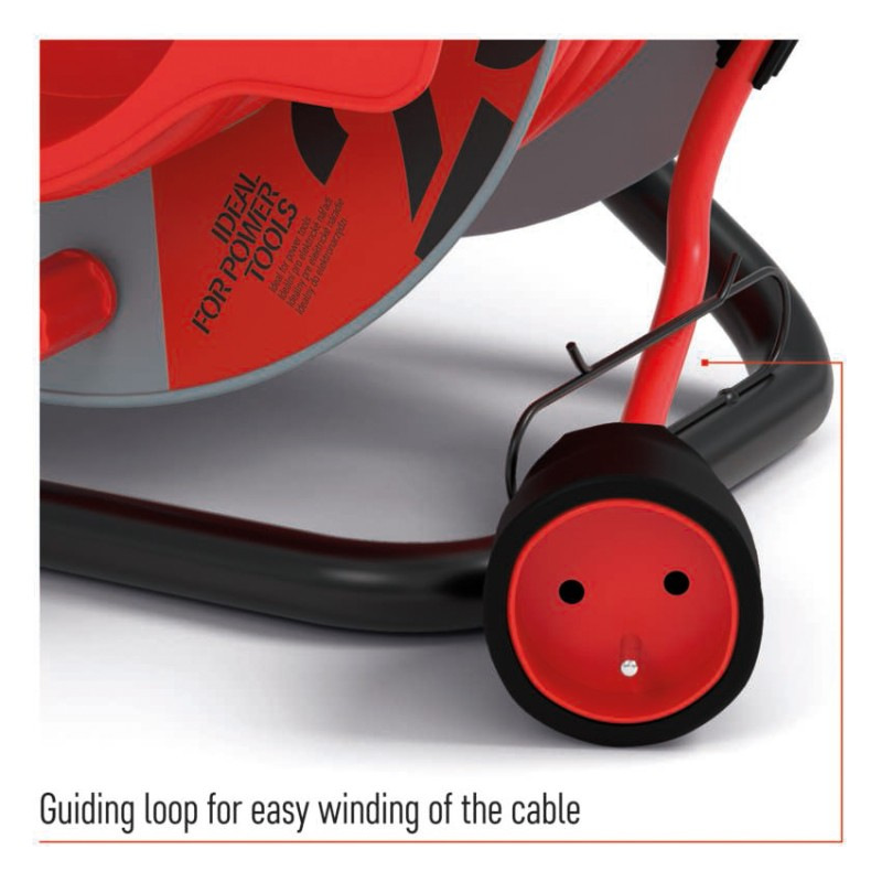 Predlžovací kábel na bubne 25 m / 1 zásuvka / červený / PVC / 230 V / 1,5 mm2 3