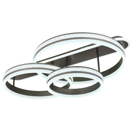 Stropné svietidlo, kov a hliník titánová farba, plastové krištále, akryl biely, stmievateľné, niekoľ 6