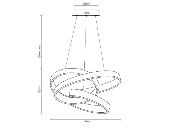 LED závesné svietidlo + diaľkový ovládač 95W - J4395/B 3