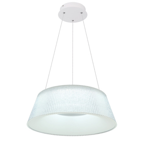 Závesné svietidlo, kov biely, transparentný akryl, plastové krištále priehľadné, nočné svetlo, funkc 4