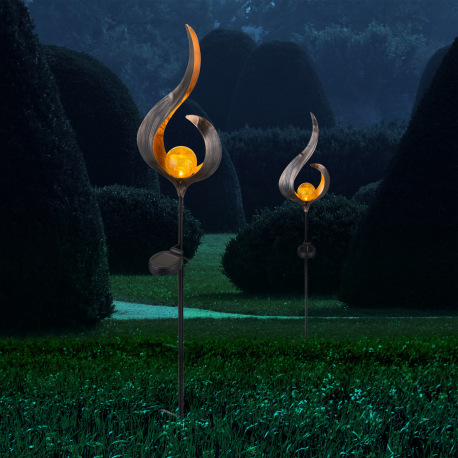 Solárne svietidlo, kov bronzový, sklo priehľadné, imitácia prasknutého skla, IP44, akumulátor AAA 60 5