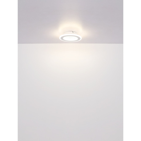 Stropné svietidlo, kov biely, plast, zrkadlový 3D efekt, akryl biely, ø: 225mm, V: 40mm, vrátane LED 12