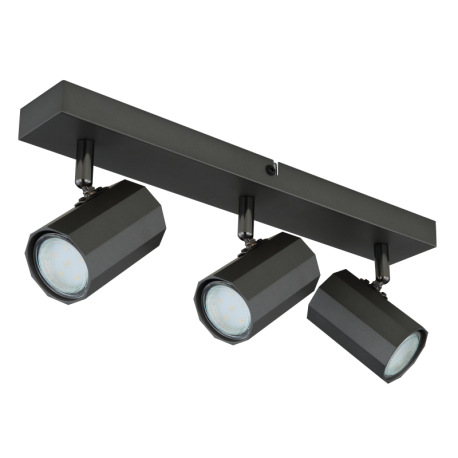 Stropné svietidlo, kov sivý matný, hliník sivý matný, DxŠxV: 390x60x145mm, bez žiaroviek 3x GU10, ma 10