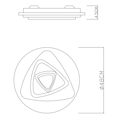 Stropné svietidlo, kov biely, akryl antracit a biely, stmievateľné, diaľkové ovládanie, fixácia fari 8