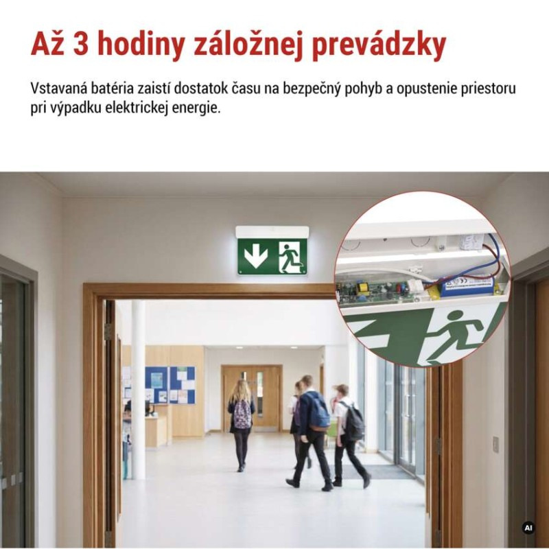 LED Núdzové svietidlo CESSI 3W 3H IP20 AT 2