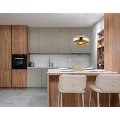 Závesné svietidlo, kov čierny, sklo medenej farby, Ø280, V:1200, bez žiarovky 1xE27, max. 60W 230V 7