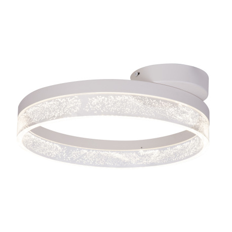 Stropné svietidlo, kov biely, akryl s bublinami, kruh Ø 40 cm, DxŠxV:435x400x105, vrátane 1xLED 24W