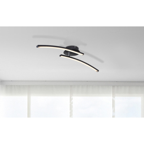 Stropné svietidlo, kov čierny matný, plast biely, nastaviteľné, zmena farby svetla pomocou nástennéh 10