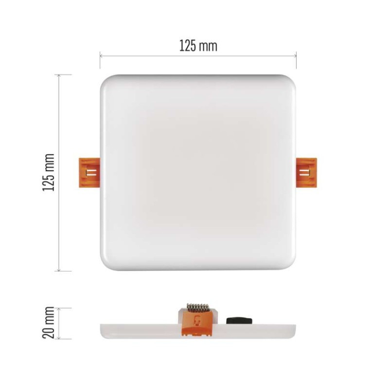 LED panel VIXXO 125×125, štvorcový vstavaný biely,10 W neu.b.,IP65 2