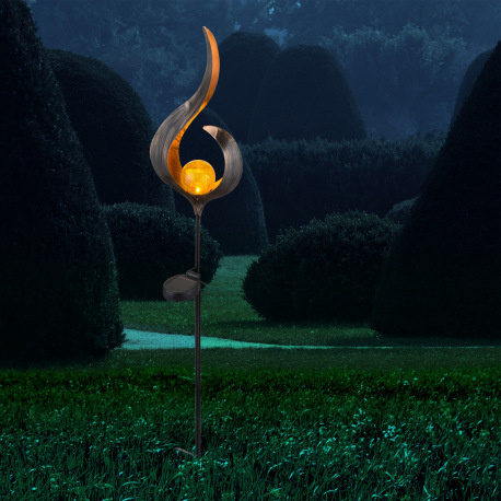 Solárne svietidlo, kov bronzový, sklo priehľadné, imitácia prasknutého skla, IP44, akumulátor AAA 60 7