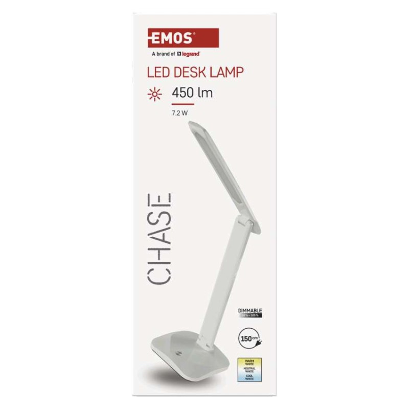 LED stolná lampa CHASE, biela 11