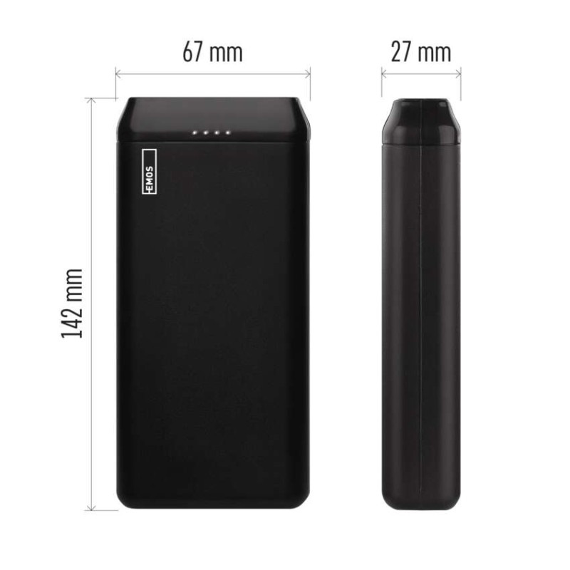 Power bank EMOS Alpha2 20, 20 000 mAh, 10 W, čierny