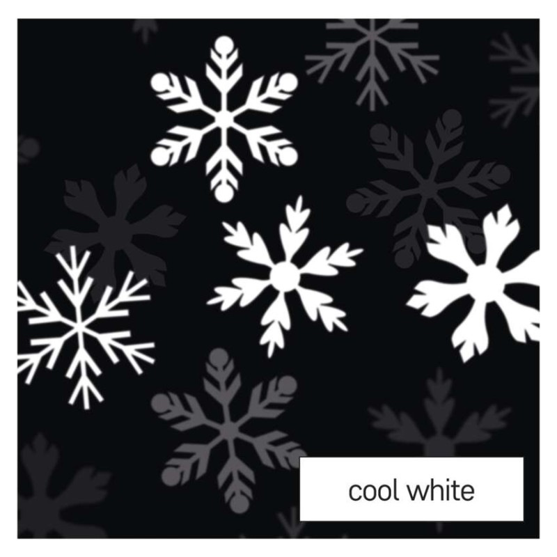 LED dekoratívny projektor – vločky, 3x AAA, vnútorný, studená biela 2