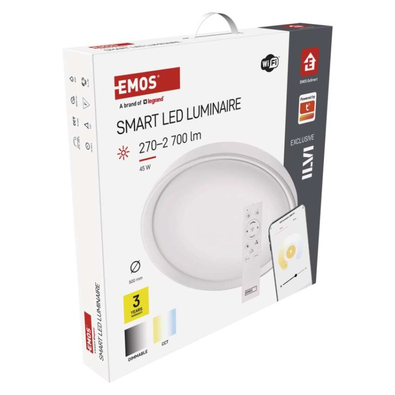 Inteligentné LED svietidlo GoSmart, prisadené, kruhové, 45W, CCT, stmievateľné, WiFi 14