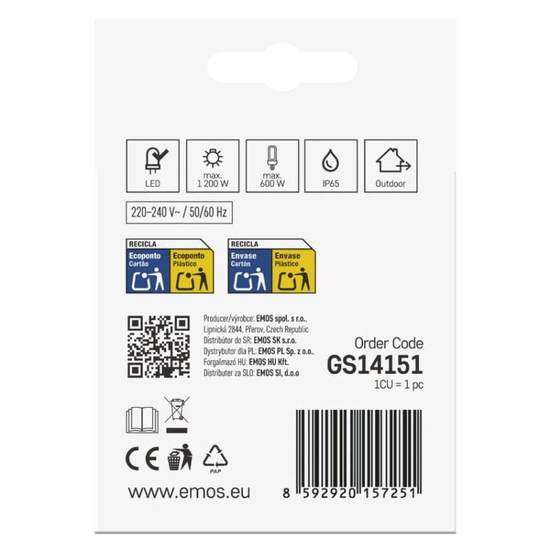 PIR senzor (pohybové čidlo) IP65 1200W, biela 8