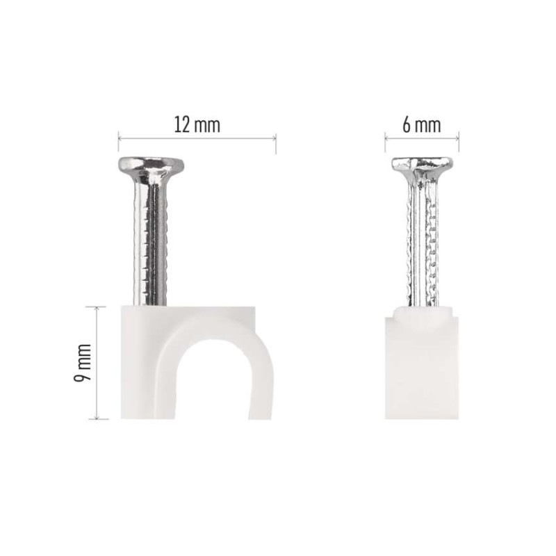 Káblová príchytka 6 mm, biela, 50 ks 6