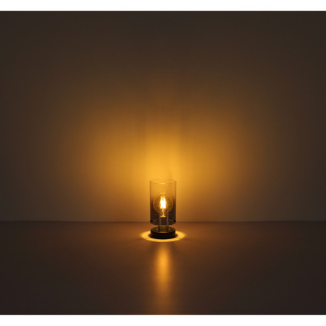 Závesné svietidlo, kov čierny, sklo dymové, priehľadné, kábel PVC čierny, možnosť skrátenia výšky, ø 13