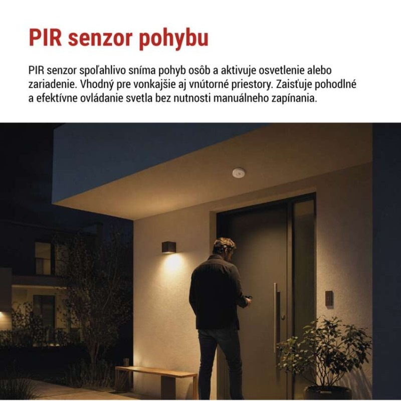 PIR senzor (pohybové čidlo) IP65 2000W, biela 2