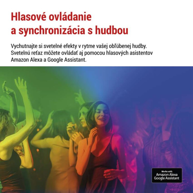 GoSmart LED svetelný reťazec – 15× párty žiarovky, 15 m, vonkajšie aj vnútorné, RGBIC WiFi 3