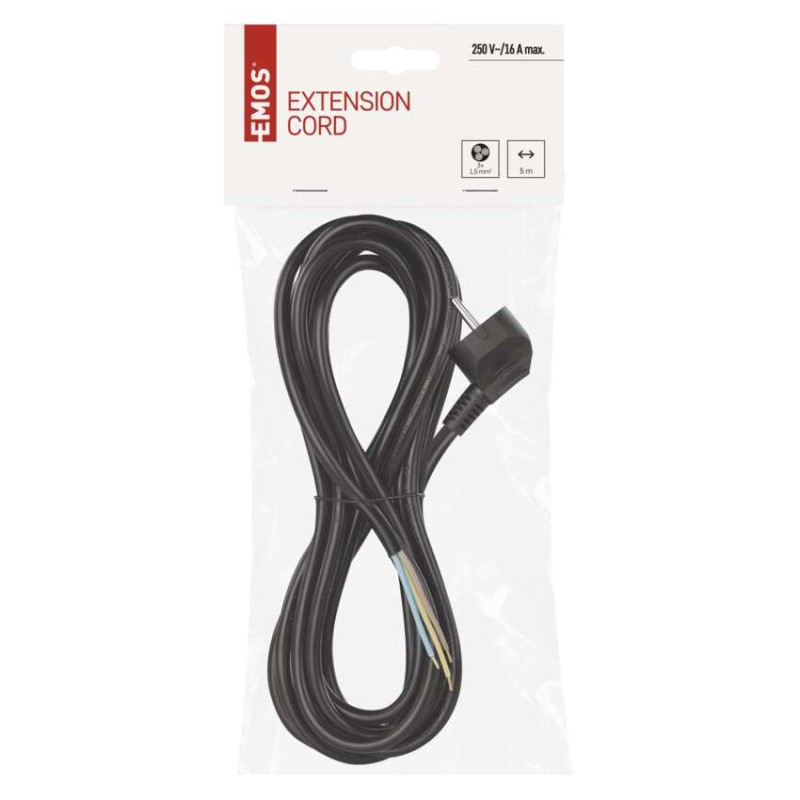 Flexo šnúra PVC 3× 1,5mm2, 5m, čierna 1