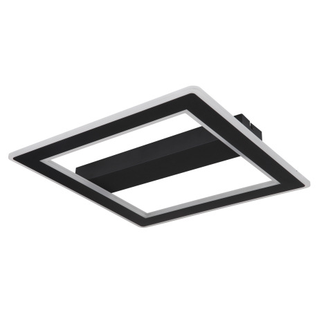 Stropné svietidlo, kov čierny, akryl opál, DxŠxV:450x450x50mm, vrátane LED 30W 230V, 3831lm zdroj, 1 2