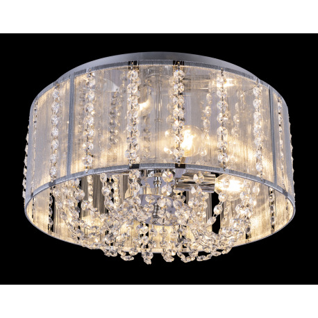 Stropné svietidlo, chróm, strieborné kovové tyče, K5 krištále priehľadné, Ø400, V:160, bez žiaroviek 2