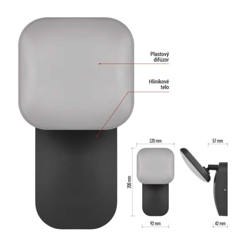 LED záhradné nástenné svietidlo NIKA, 12 x 12 x 20 cm, 12,5 W, teplá biela 4