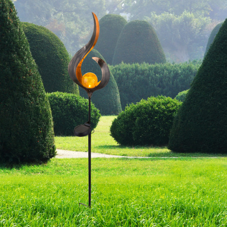 Solárne svietidlo, kov bronzový, sklo priehľadné, imitácia prasknutého skla, IP44, akumulátor AAA 60 14