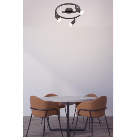 Stropné svietidlo, kov imitácia hrdze, otočné, Ø: 290, V:150, vrátane žiaroviek 3xGU10 LED 3W 230V, 1