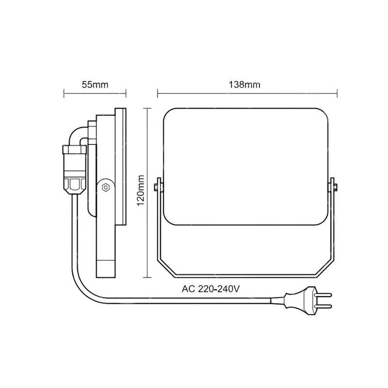 Vonkajší biely LED reflektor 20W / 4000K - LF7122 7