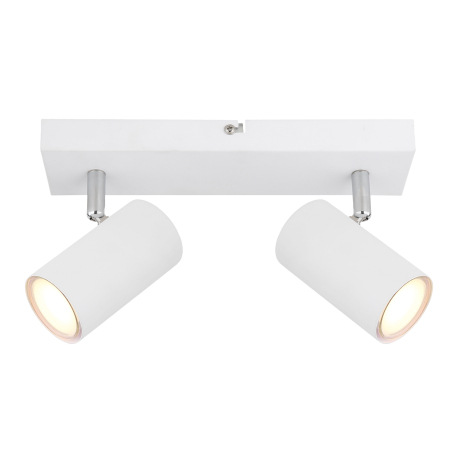 Nástenné svietidlo, kov biely, kov chrómový, DxŠxV:260x60x120mm, bez žiaroviek 2x GU10, max. 35W 230 13